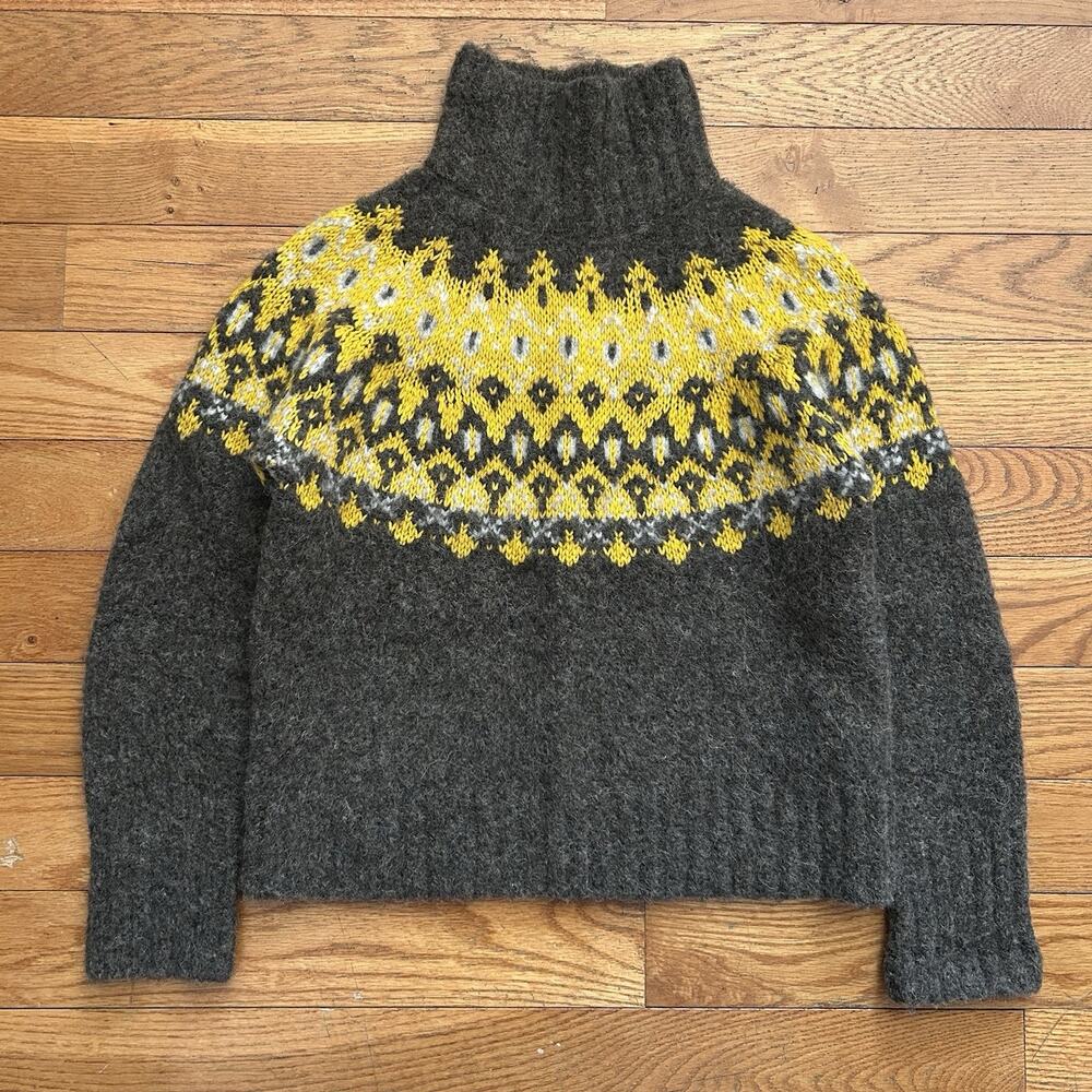 Banana Republic Alpaca Wool Fair Isle Turtleneck Sweater Small